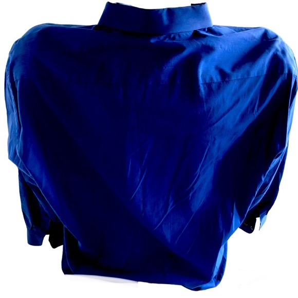 HUGO BOSS men’s royal blue Size 44 chest 17” Neck long sleeve dress shirt - Picture 2 of 7